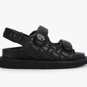 Kurt Geiger Black Quilted Sandals